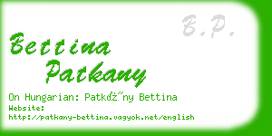 bettina patkany business card